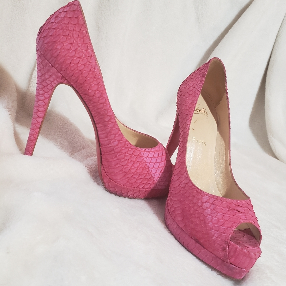Christian Louboutin Peep Toe Platform Pumps